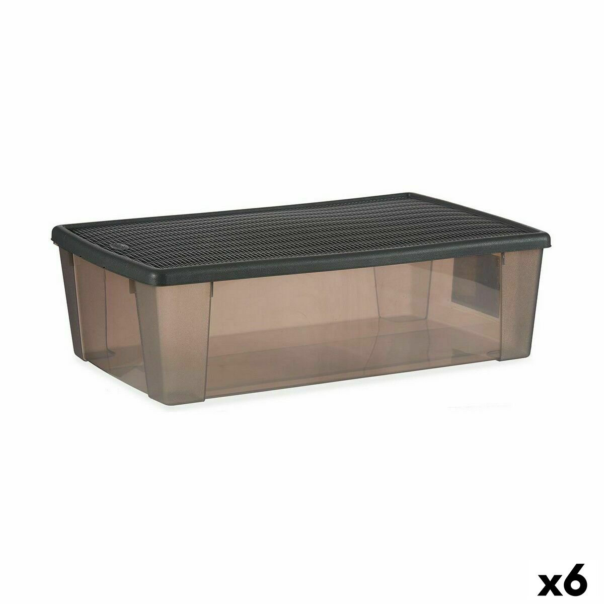 Förvaringslåda med lock Stefanplast Elegance Grå Plast 30 L 38,5 x 17 x 59,5 cm (6 antal)