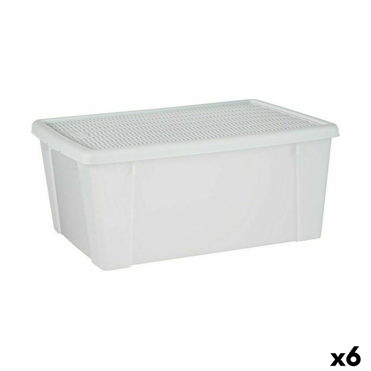 Förvaringslåda med lock Stefanplast Elegance Vit Plast 29 x 17 x 39 cm (6 antal)
