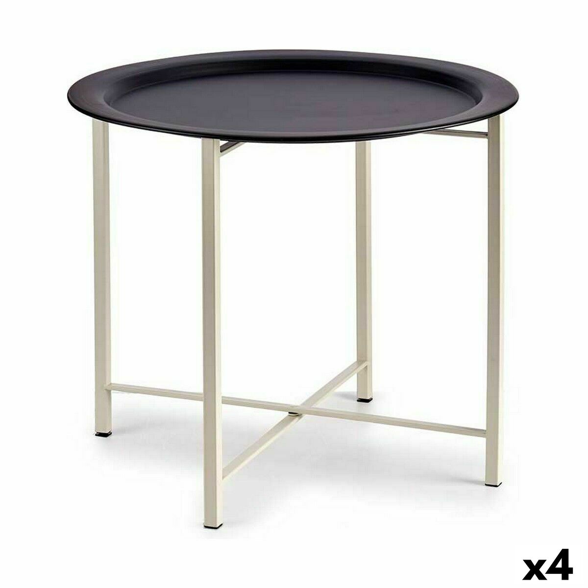 Sidobord Vit Svart Metall 52 x 44 x 52 cm (4 antal)