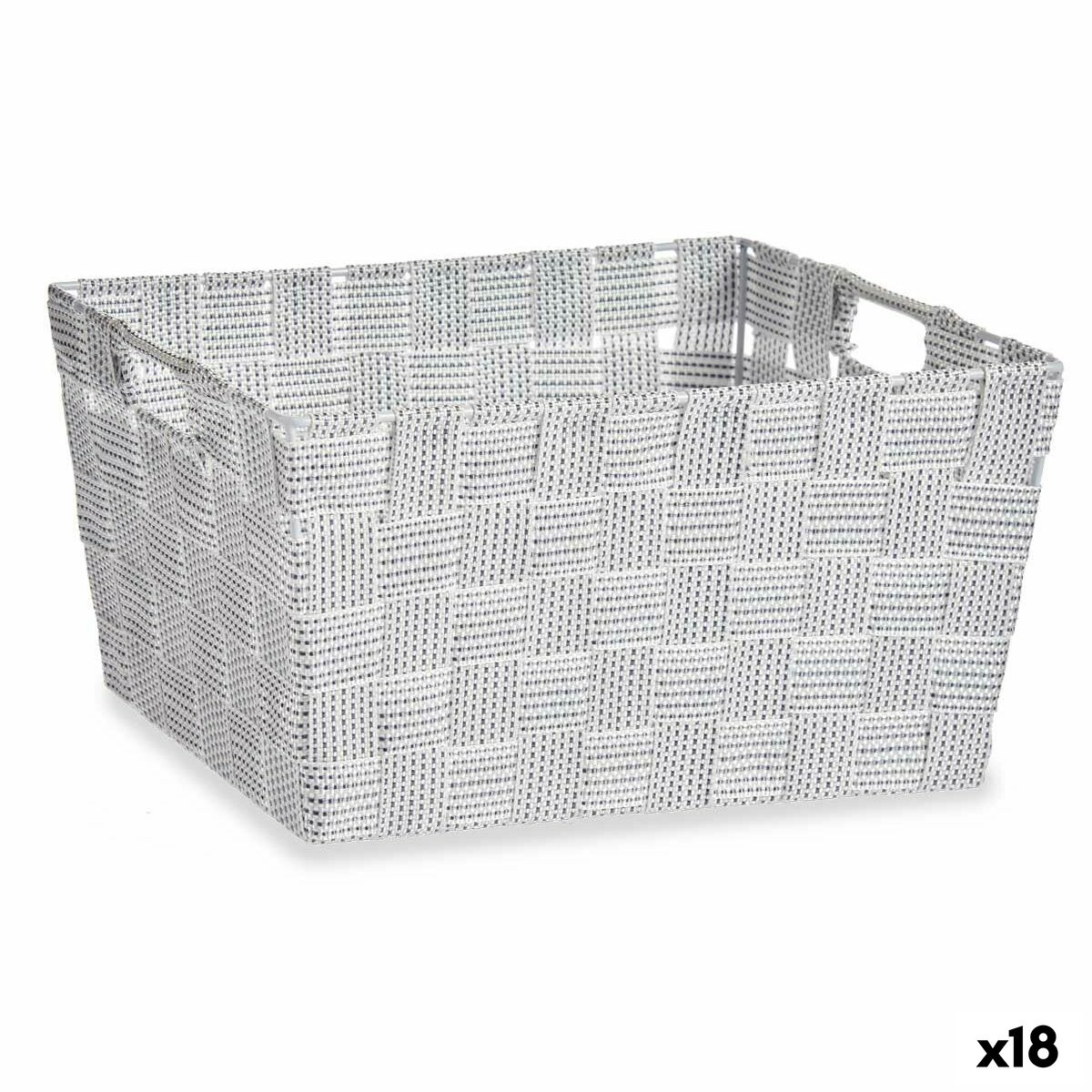 Multifunktionell korg Kipit A3-6883 Vit Tyg 30,4 x 14 x 20 cm (18 antal)