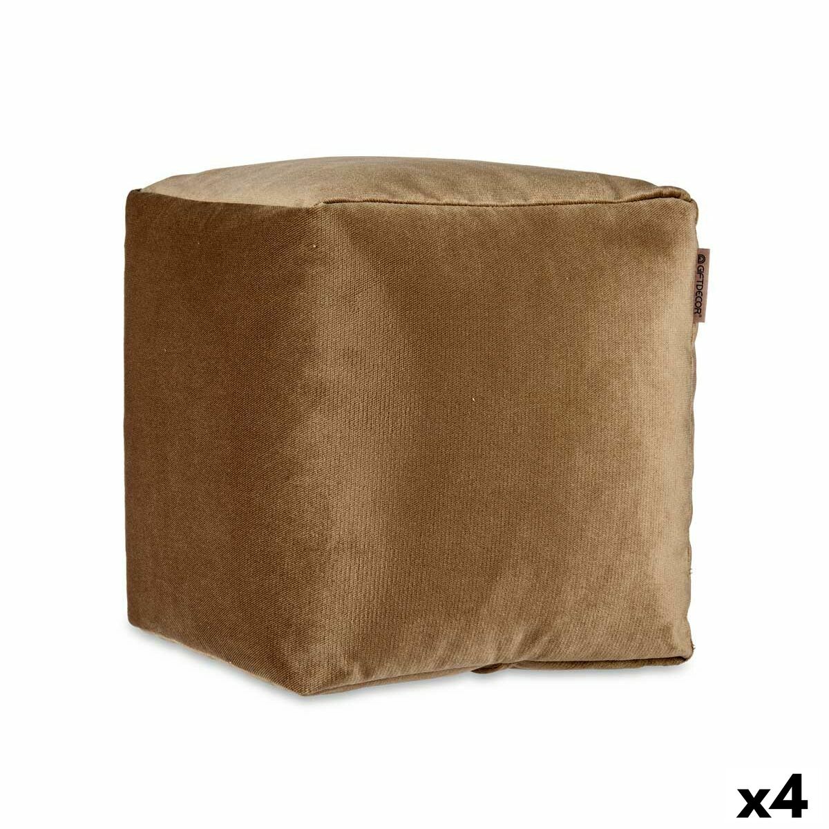 Puff Sammet Brun 30 x 30 x 30 cm (4 antal)
