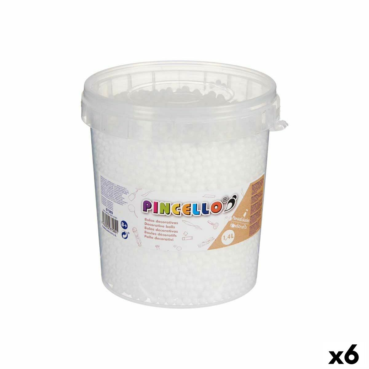 Pysselmaterial Bollar 6 antal 13,5 x 14 x 14 cm