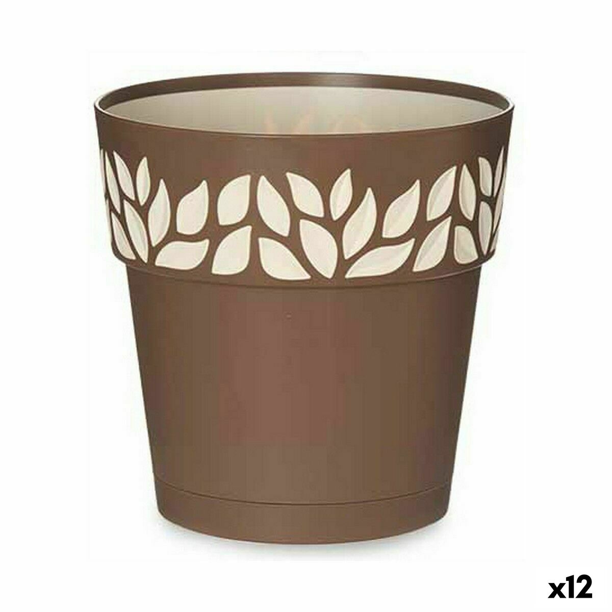 Självvattnande blomkruka Stefanplast Cloe Brun Plast 19 x 19 x 19 cm (12 antal)