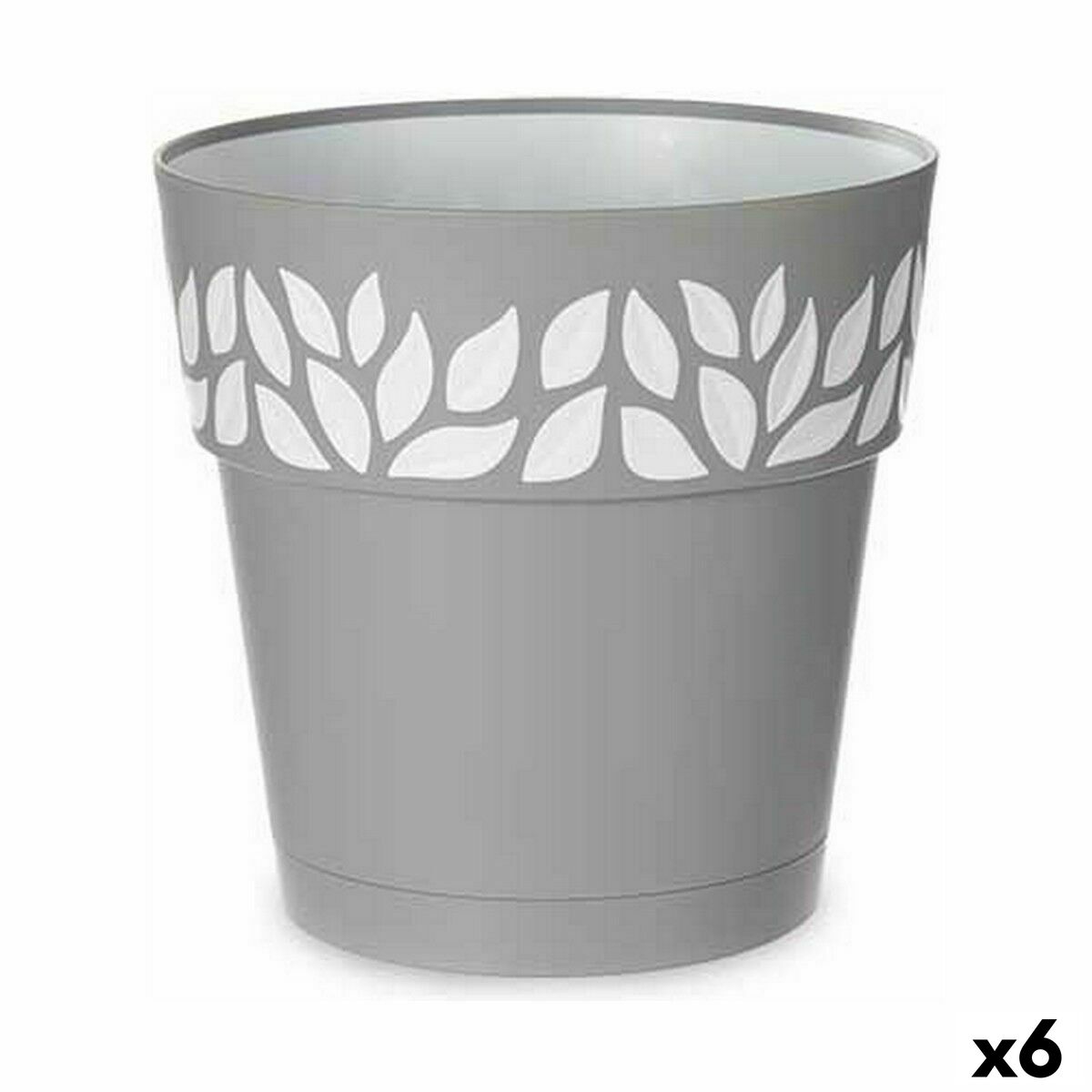 Självvattnande blomkruka Stefanplast Cloe Grå Plast 25 x 25 x 25 cm (6 antal)