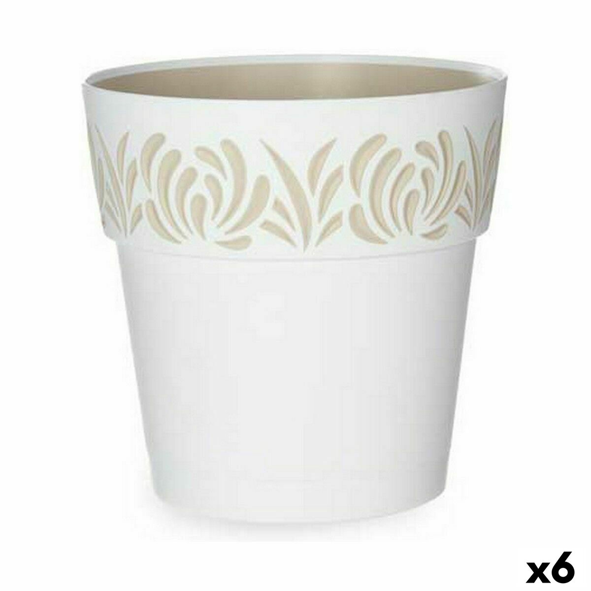 Självvattnande blomkruka Stefanplast Gaia Vit Plast 25 x 25 x 25 cm (6 antal)