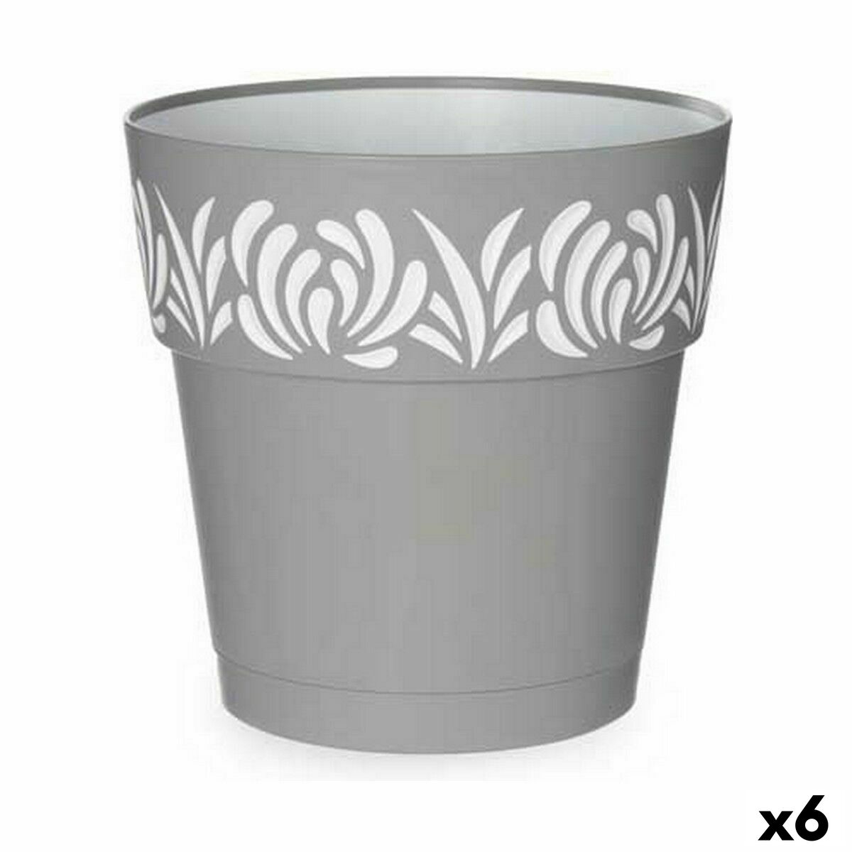 Självvattnande blomkruka Stefanplast Gaia Grå Plast 25 x 25 x 25 cm (6 antal)