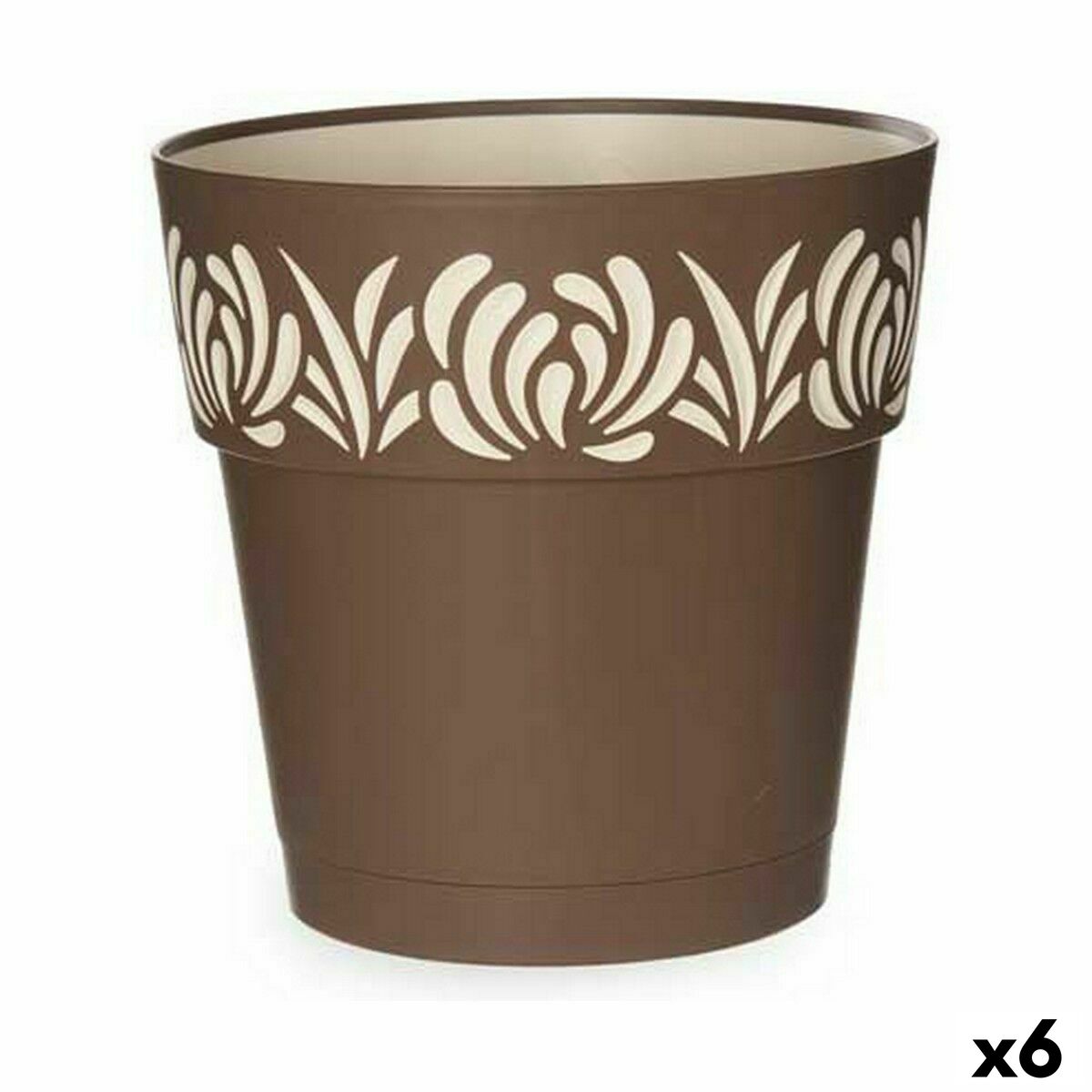 Självvattnande blomkruka Stefanplast Gaia Brun Plast 25 x 25 x 25 cm (6 antal)