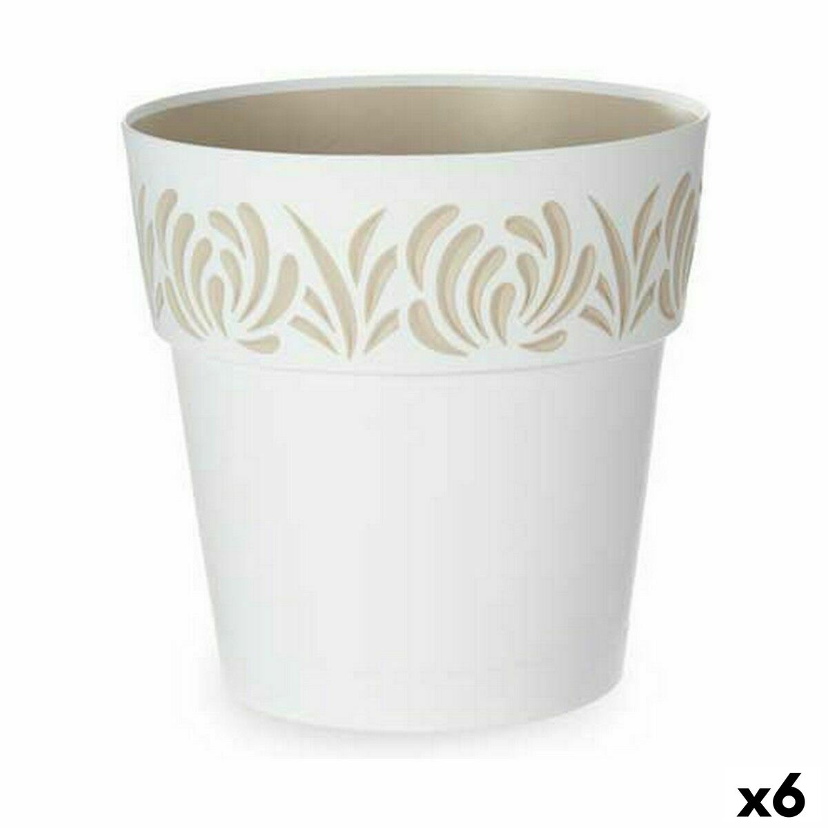 Självvattnande blomkruka Stefanplast Gaia Vit Plast 29 x 29 x 29 cm (6 antal)