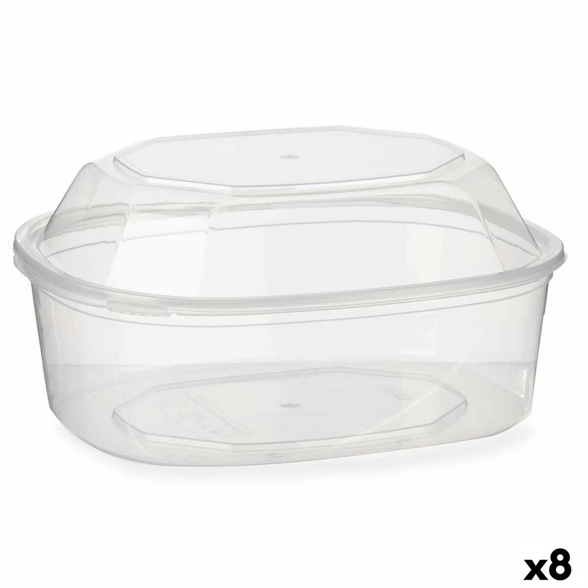 Rektangulär matlåda med lock Leknes BS1500ROIOV Transparent polypropen 1,5 L 18 x 10,5 x 21,5 cm (8 antal)