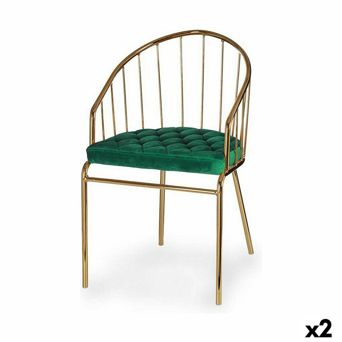Stol Stänger Grön Gyllene 51 x 81 x 52 cm (2 antal)