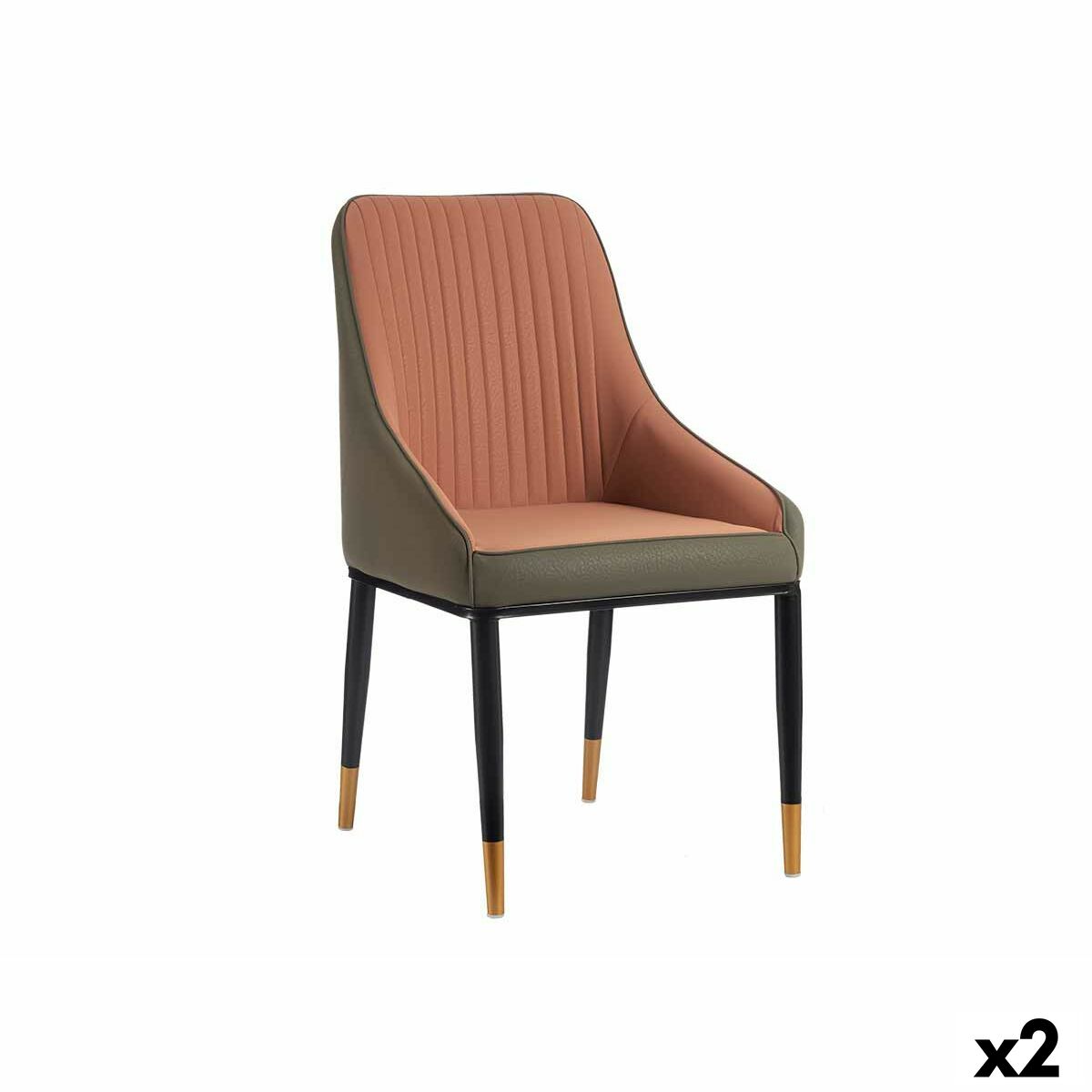 Fåtölj Ränder Svart Grå Rosa Stål 51 x 92 x 65 cm (2 antal)