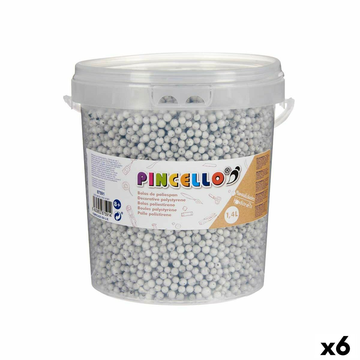 Pysselmaterial Bollar 6 antal 13,5 x 14 x 14,5 cm
