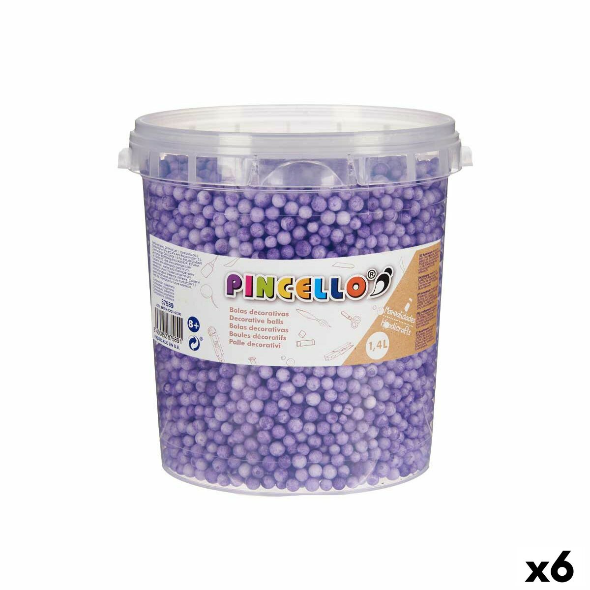 Pysselmaterial Bollar 6 antal 13,5 x 14 x 14,5 cm