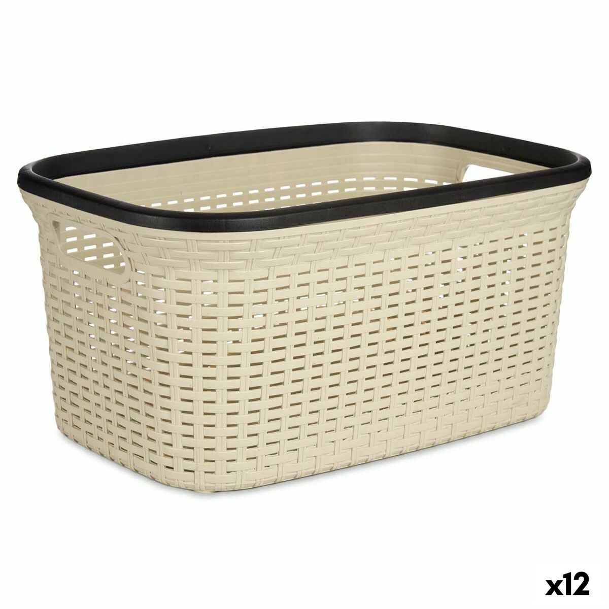 Tvättkorg Kipit TP7001-1 Kräm Plast 36 L 36 x 25,5 x 52,5 cm (12 antal)
