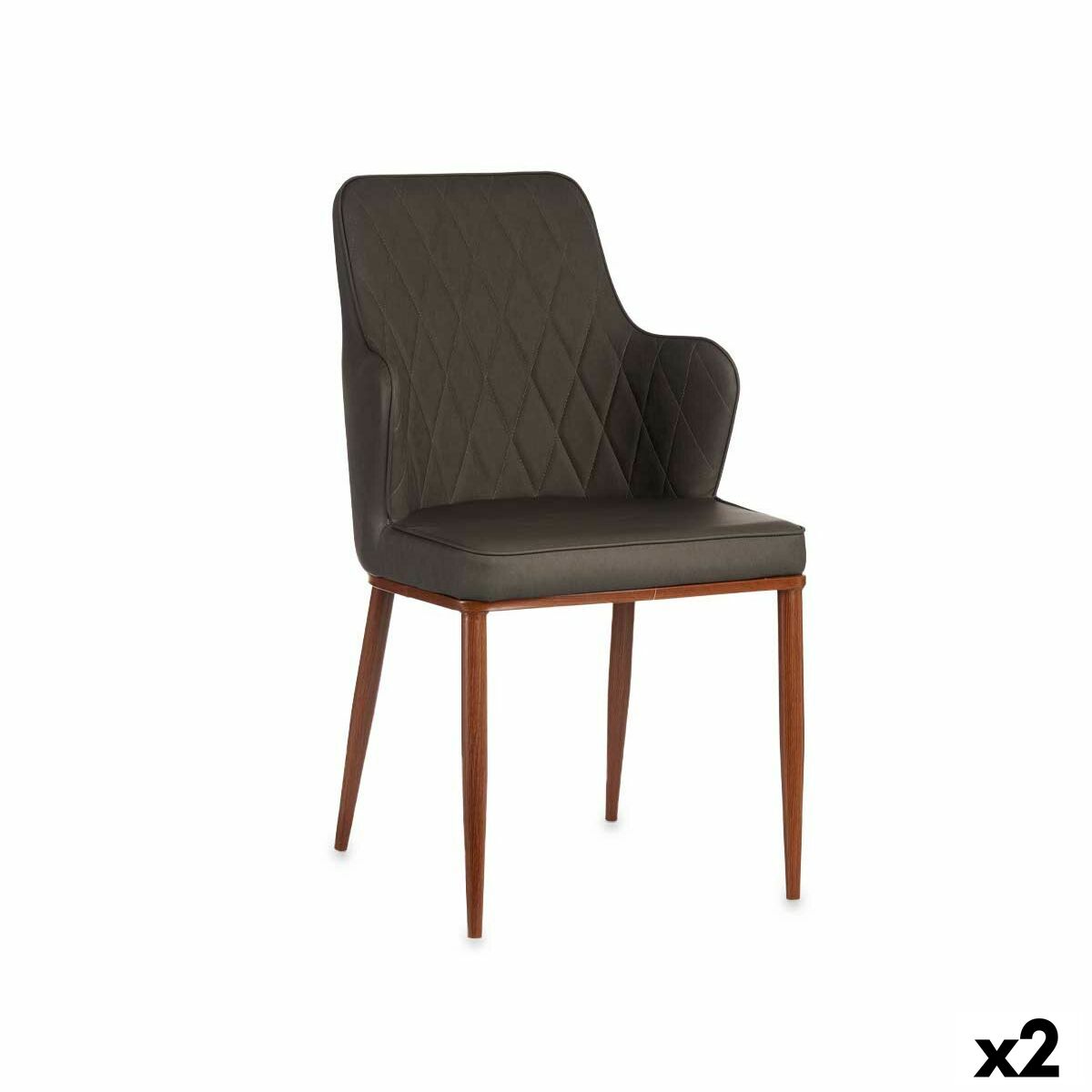 Fåtölj Romb Svart Grå Stål 52 x 90 x 43 cm (2 antal)