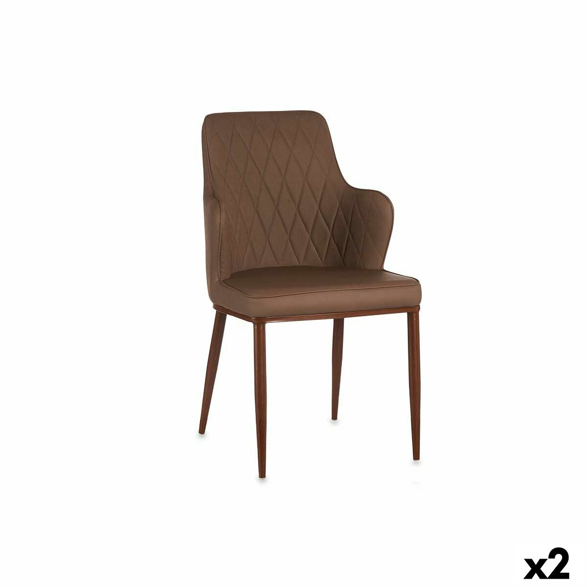 Fåtölj Romb Brun Svart Stål 53 x 90 x 43 cm (2 antal)