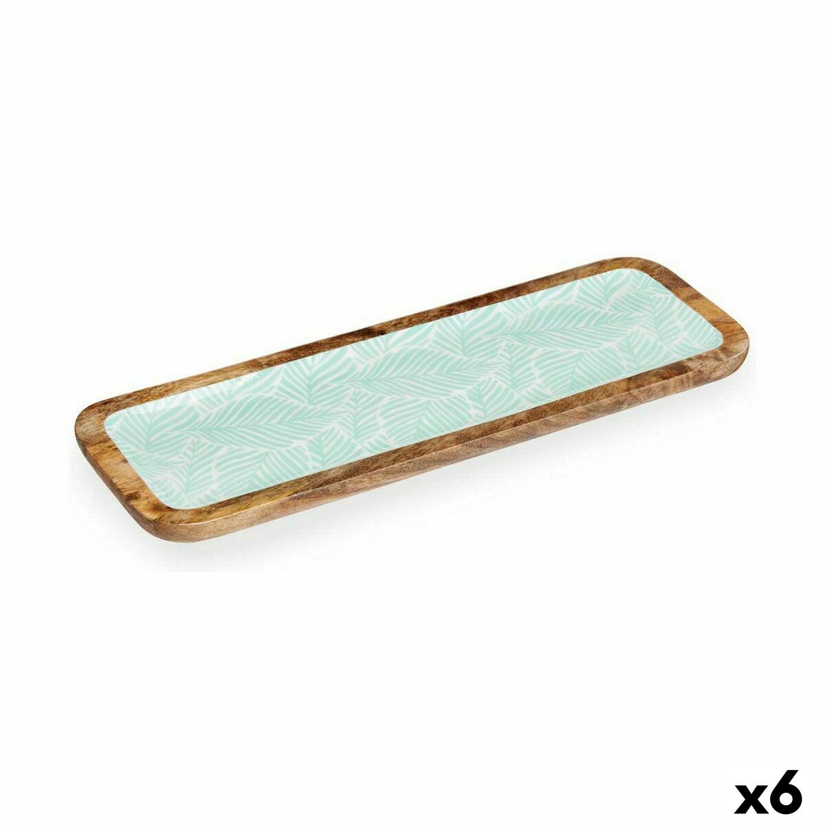 Bordsdekoration Vit Brun Grön Löv av en växt 45 x 15 cm (6 antal)
