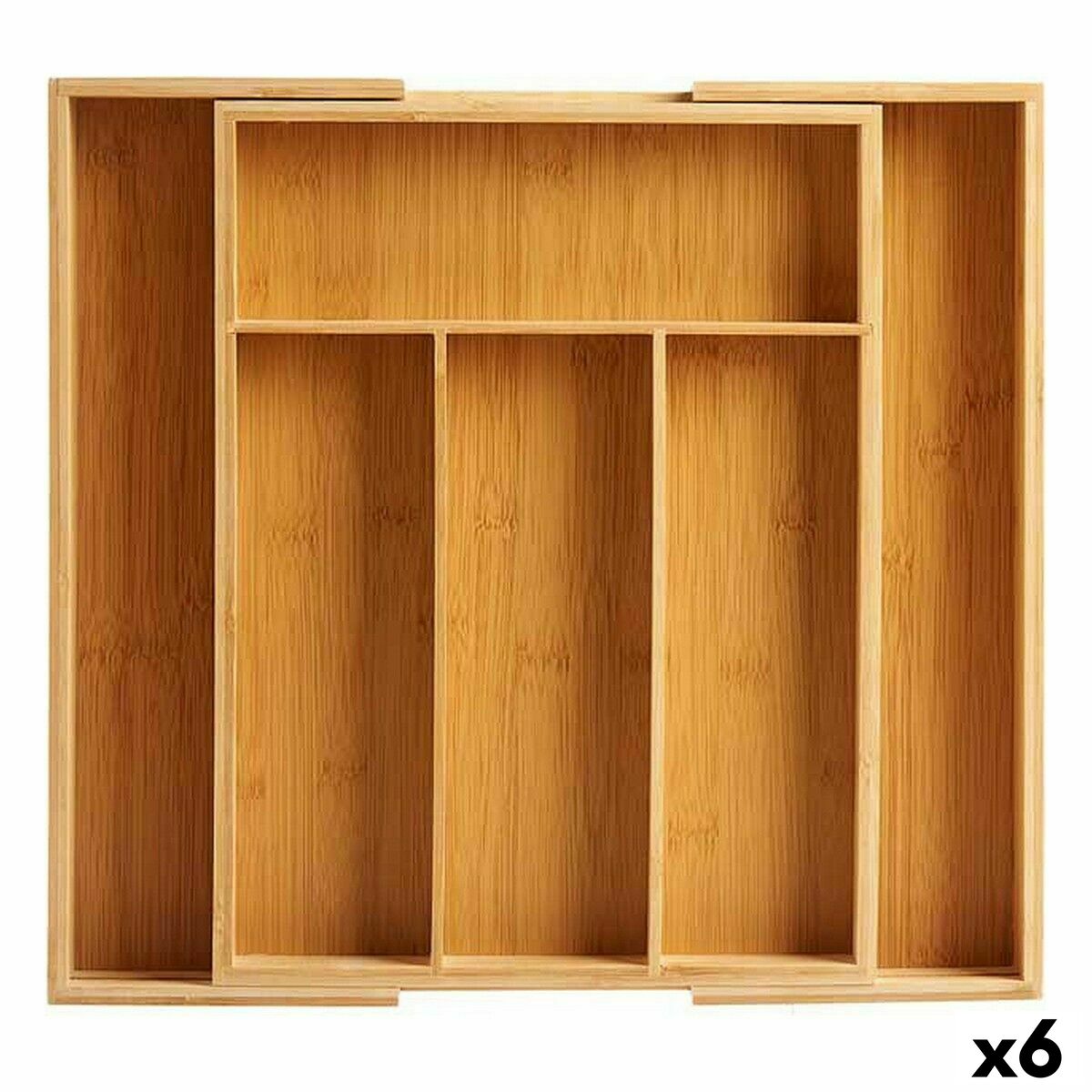 Besticks-sortering Justerbart fack Utdragbar Bambu (6 antal)