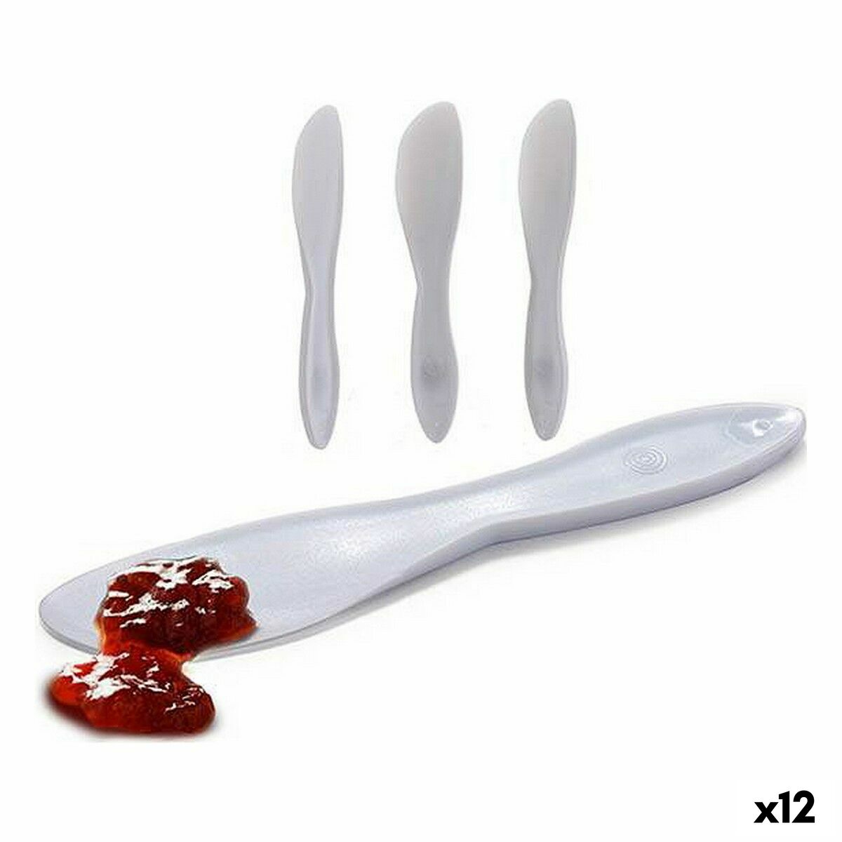 Knivset Kinvara 23045 Vit Plast 18 x 3,5 x 1 cm (12 antal)