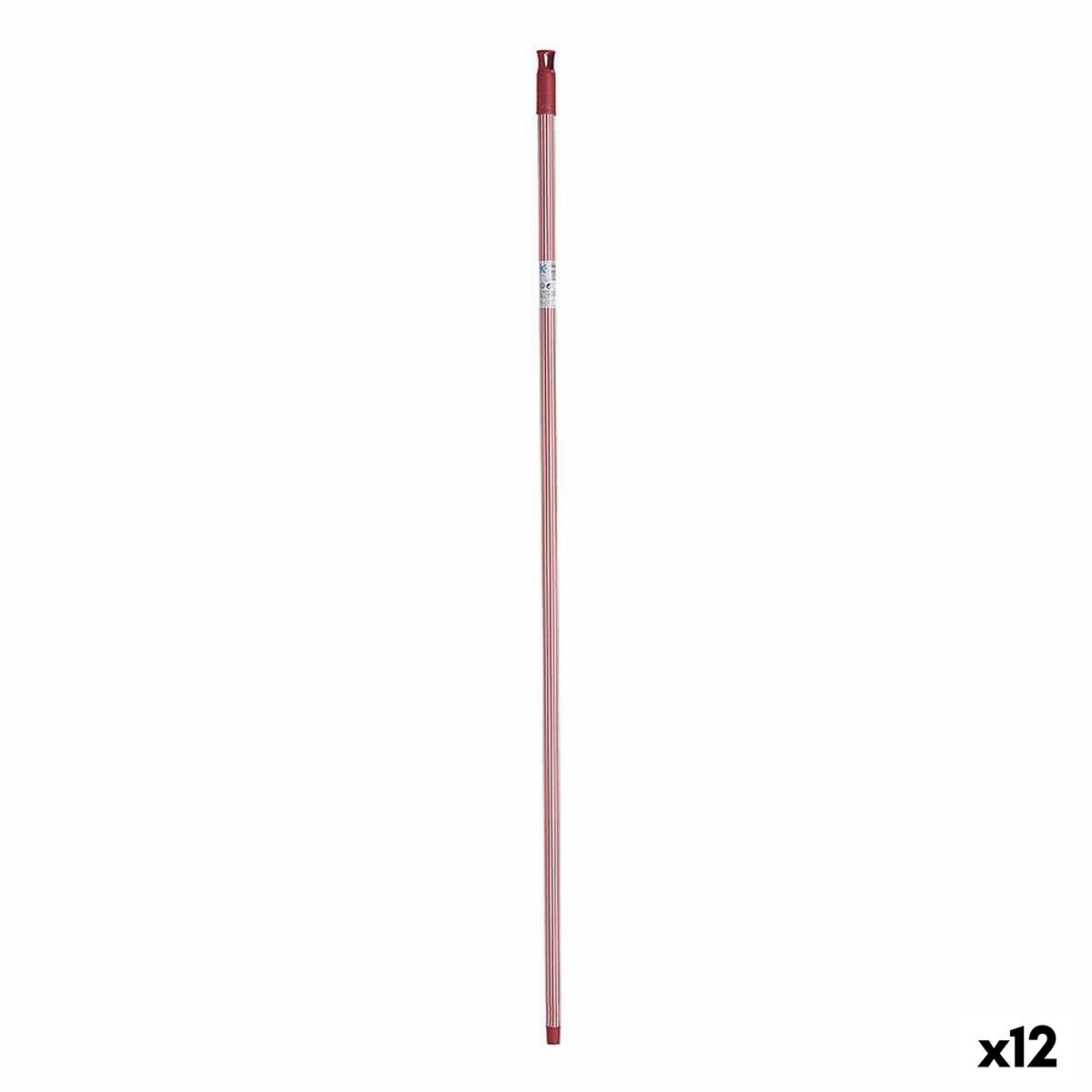 Sopborstskaft Ränder 2,3 x 130 x 2,3 cm Röd Metall (12 antal)