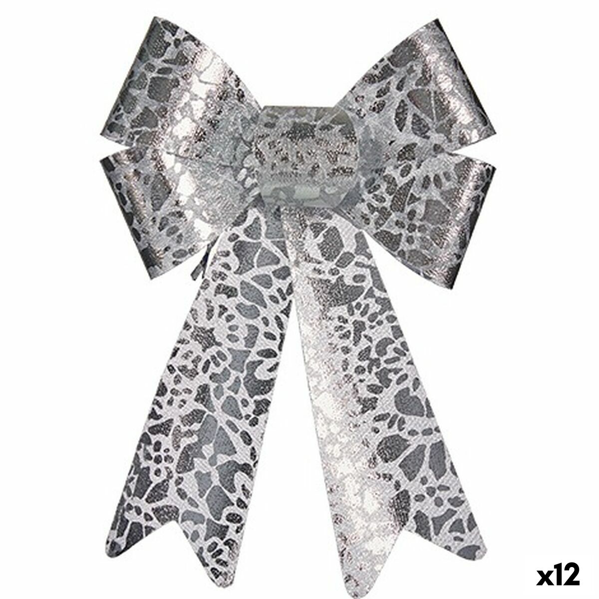 Lasso Julgranskula Tryck Silvrig PVC 16 x 24 x 4 cm (12 antal)