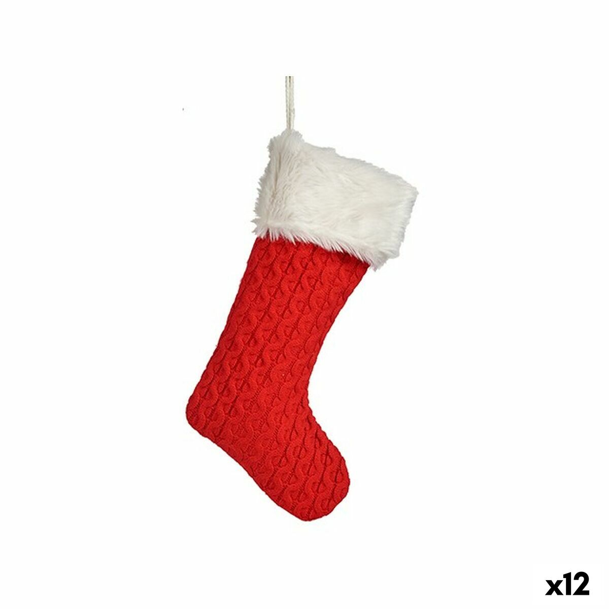 Julgranskula Julstrumpa Röd Tyg 28 x 4 x 46 cm (12 antal)