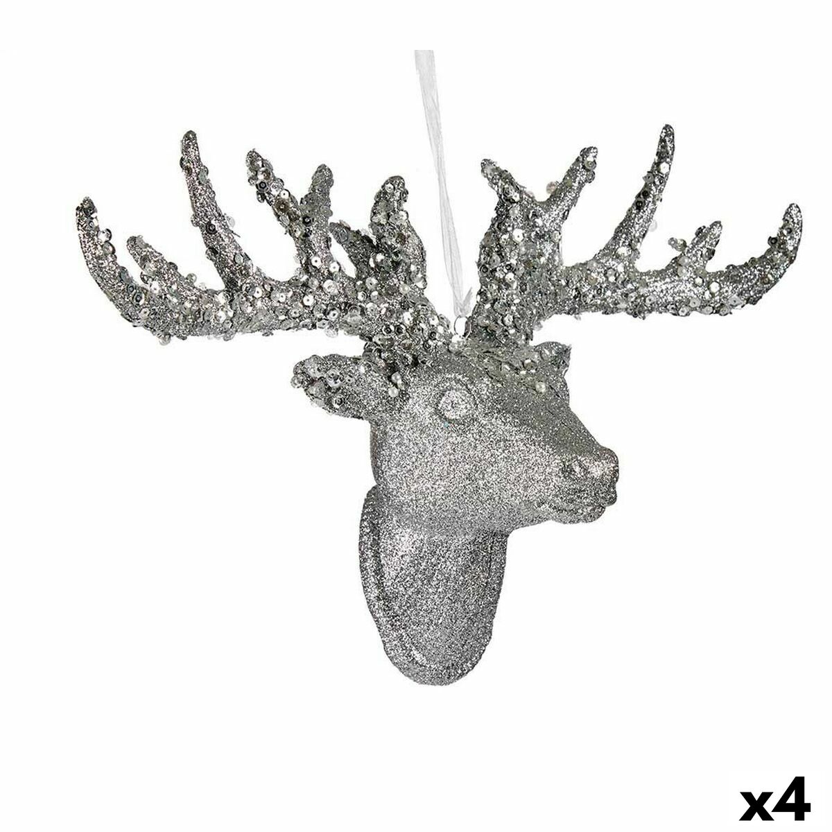 Julgranskula Julrenar Hängen Silvrig 32 cm (4 antal)