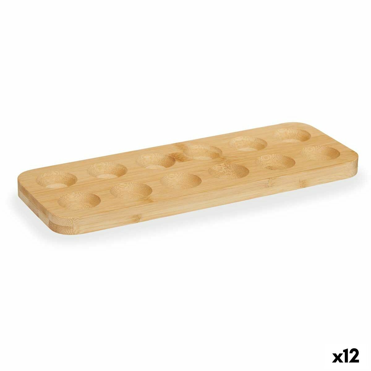 Äggkopp Brun Bambu 40 x 3,4 x 40 cm (12 antal)