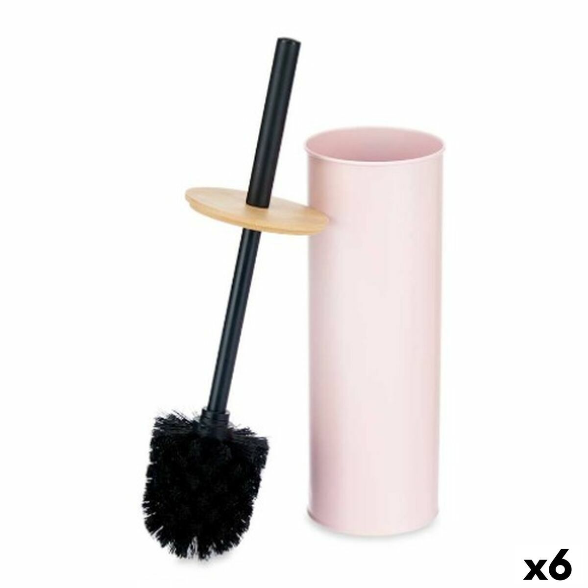 Toalettborste Berilo B1041C BAMBOO - 399 Rosa Metall Bambu Plast 9,5 X 27 X 9,5 cm (6 antal)