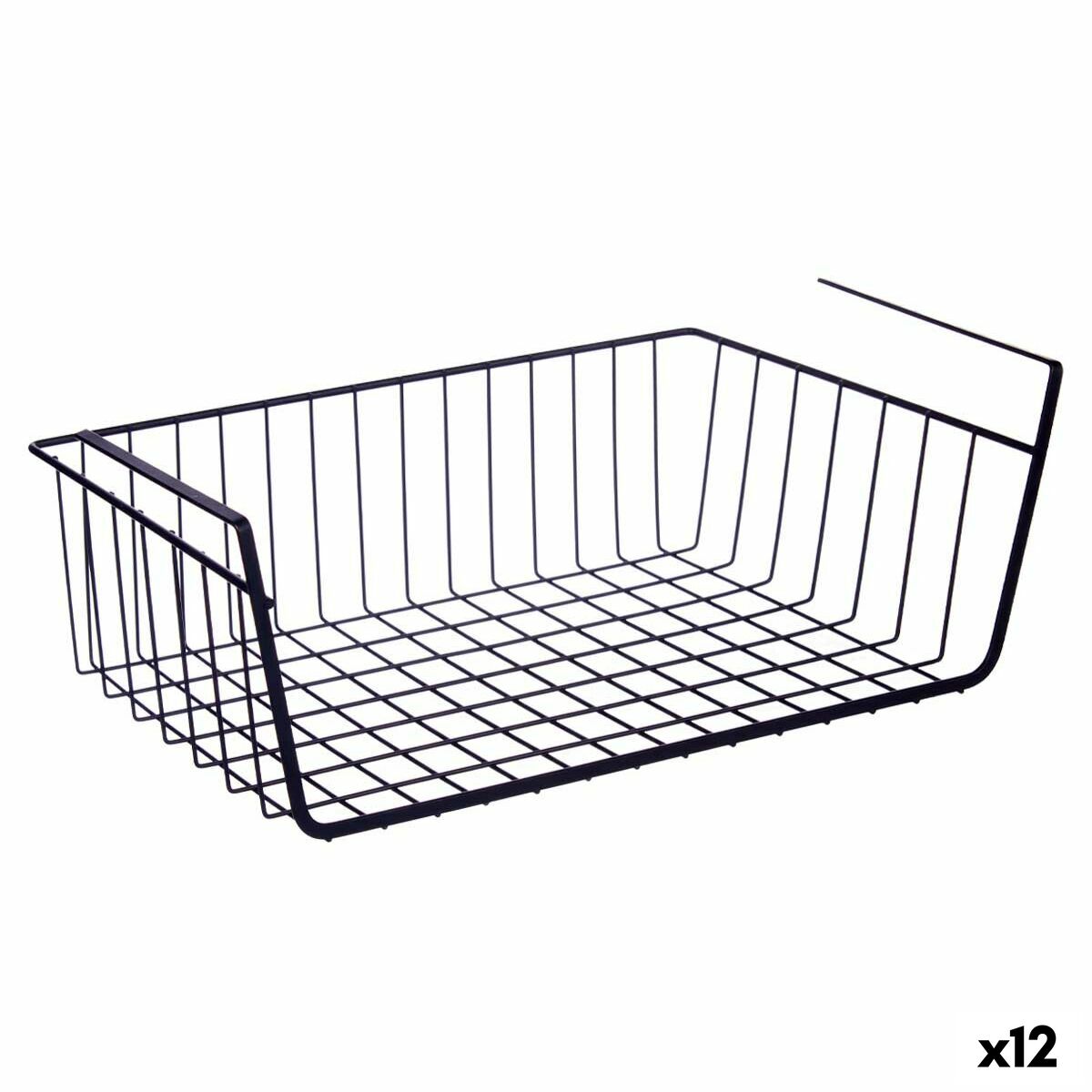 Korg för kökshylla Svart Järn 42 x 14 x 26 cm (12 antal)
