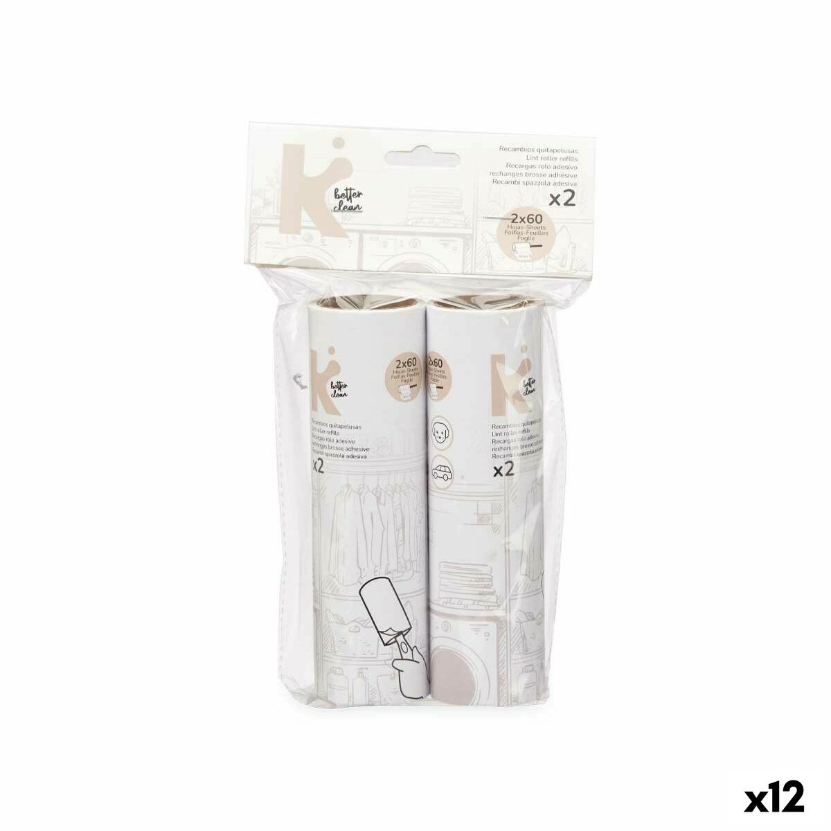 Klädrulle Reservdel 16 cm Vit (12 antal)
