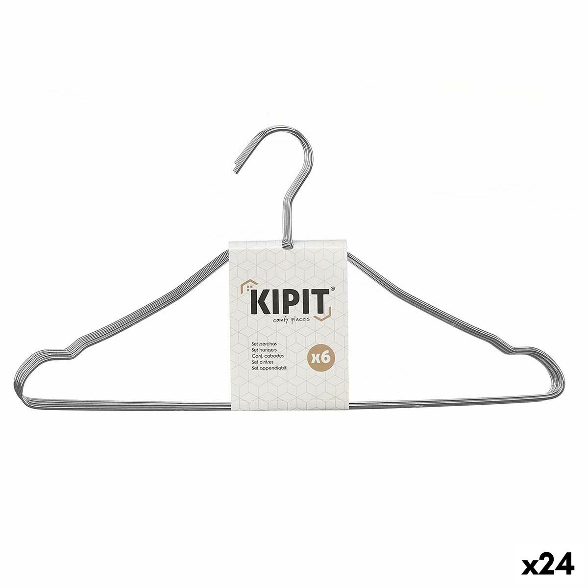 Klädhängarset Kipit 29100190 Silvrig Metall 39,5 x 20 x 0,5 cm (24 antal)