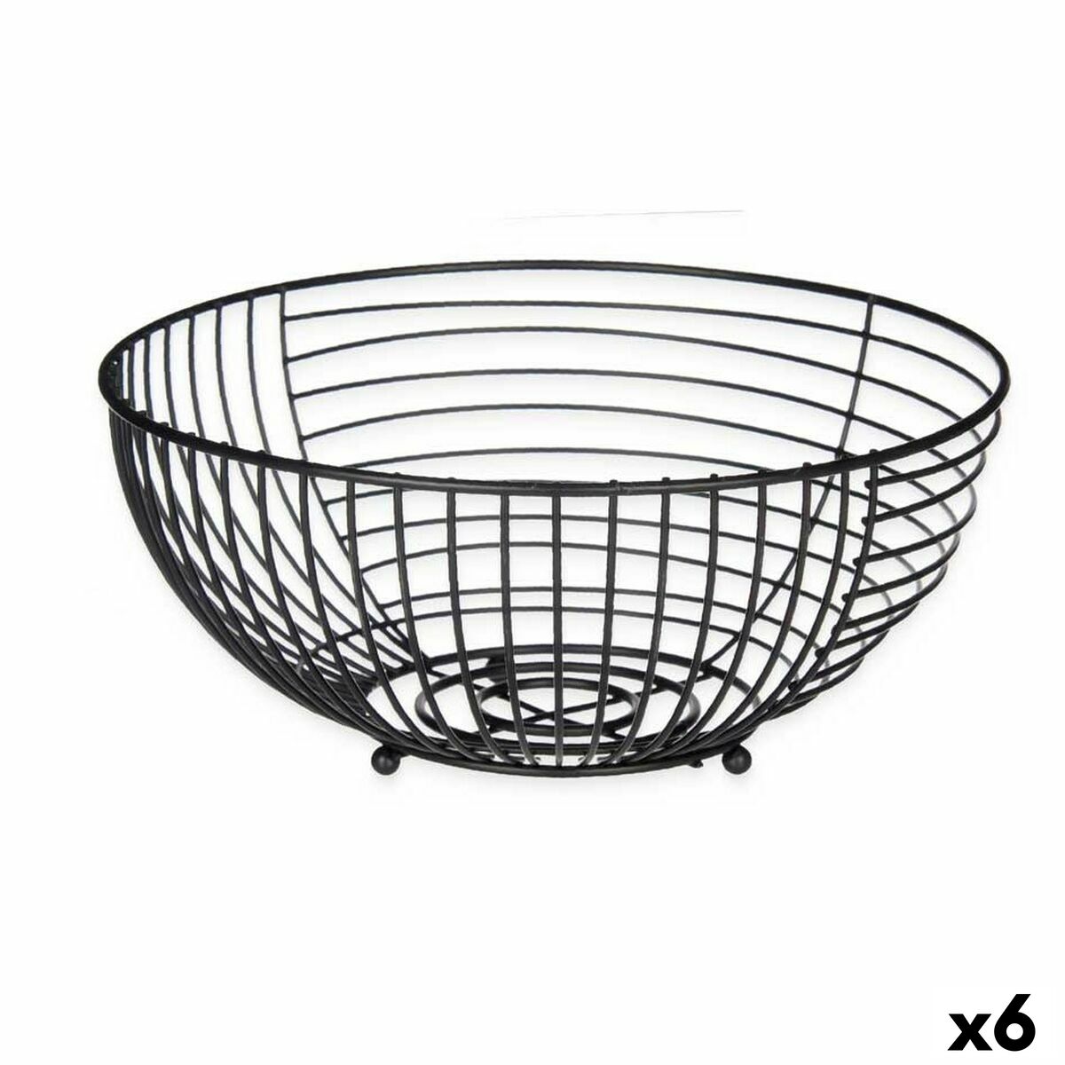 Fruktskål Svart Metall 28 x 12 x 28 cm (6 antal)