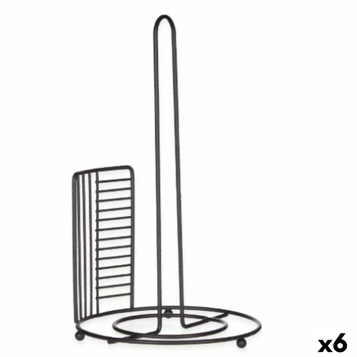 Hushållspappershållare Svart Metall 18,5 x 31,5 x 18,5 cm (6 antal)