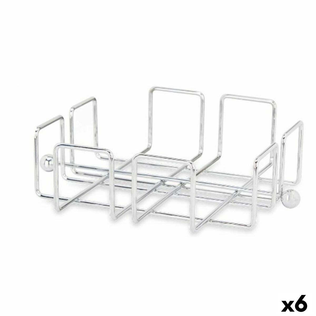 Servetthållare Silvrig Metall 19,3 x 6,5 x 19,3 cm (6 antal)