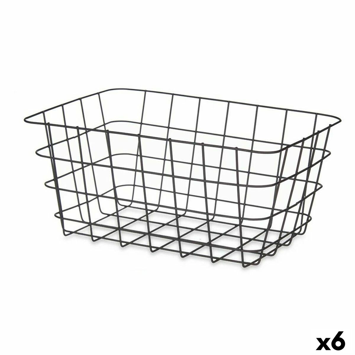 Multifunktionell korg Kinvara W579K-M BLACK Svart Metall 30,3 x 14 x 22,5 cm Rektangulär (6 antal)