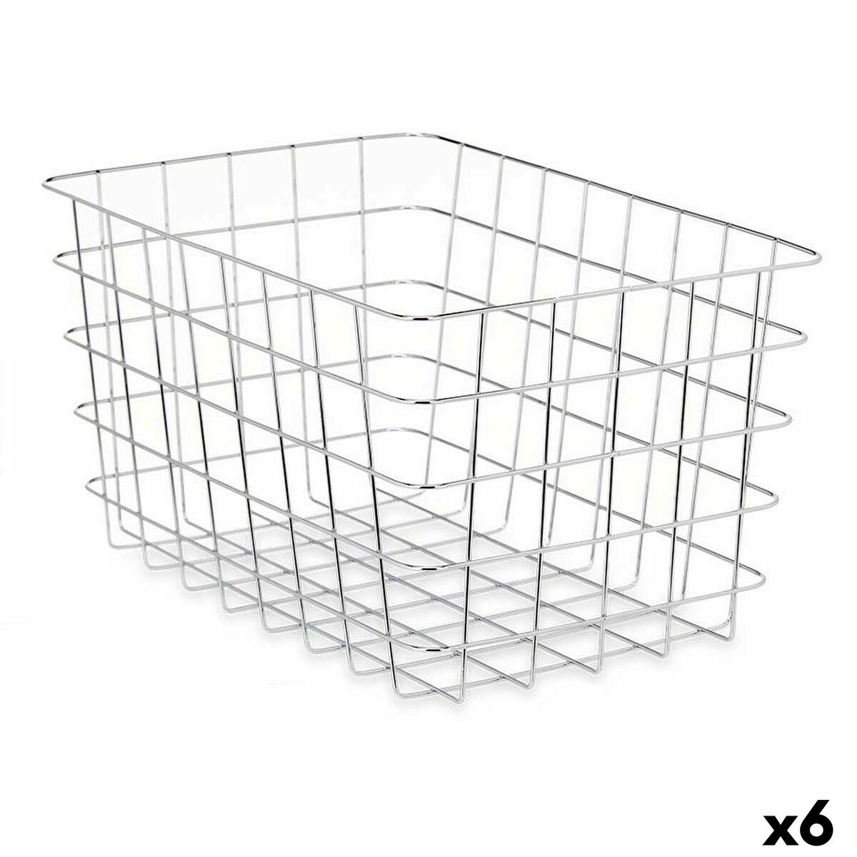 Multifunktionell korg Kinvara W5759K-L CHROME Silvrig Silver Metall 38 x 21 x 26 cm Rektangulär (6 antal)