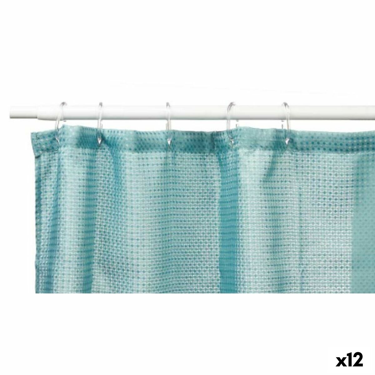 Duschdraperi Berilo SC-POLY-UD1-GREEN Turkosgrön Polyester 180 x 180 cm Poäng (12 antal)