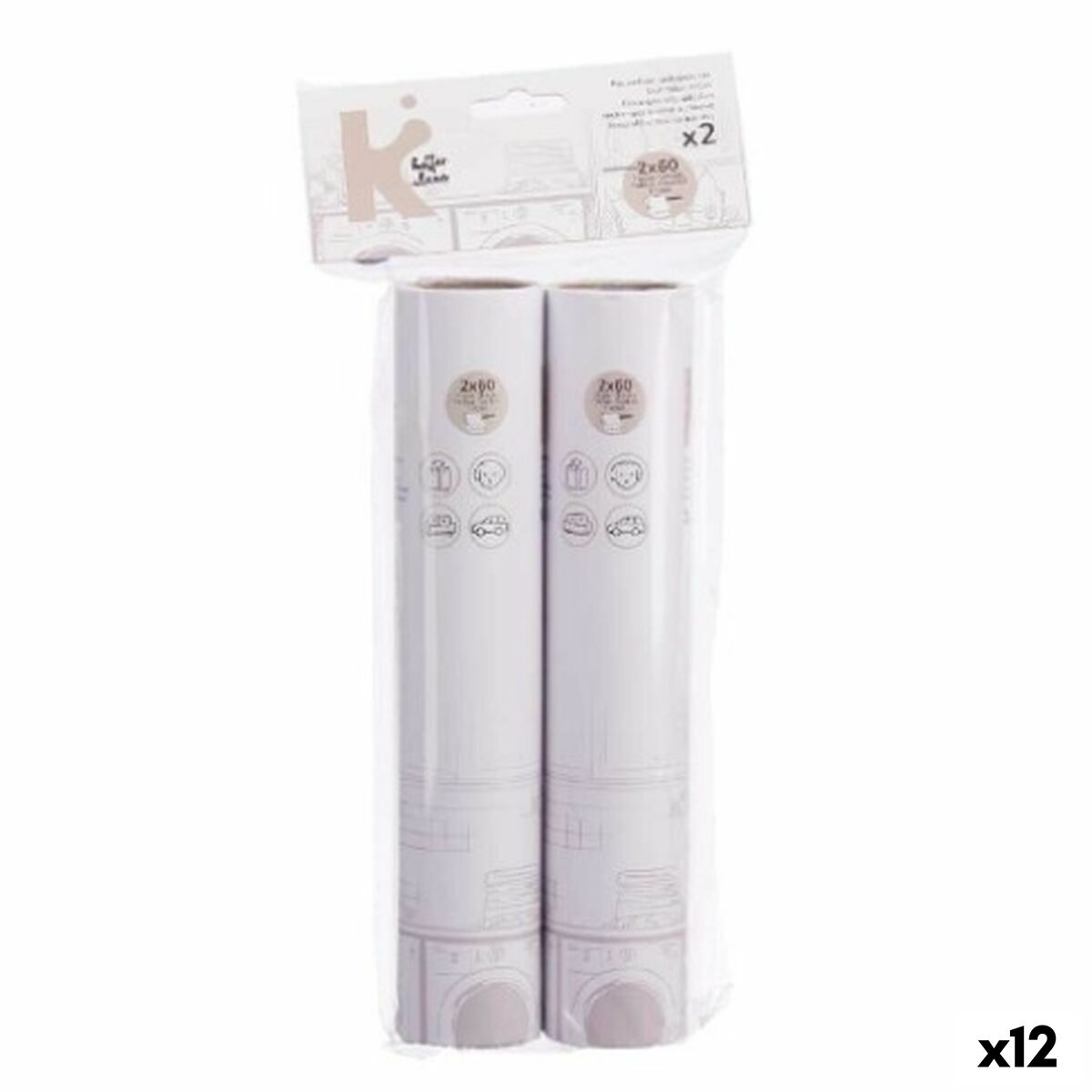 Klädrulle Reservdel Vit 24 x 19 cm (12 antal)