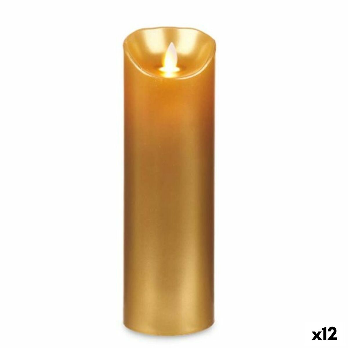 LED Ljus Gyllene 8 x 8 x 25 cm (12 antal)