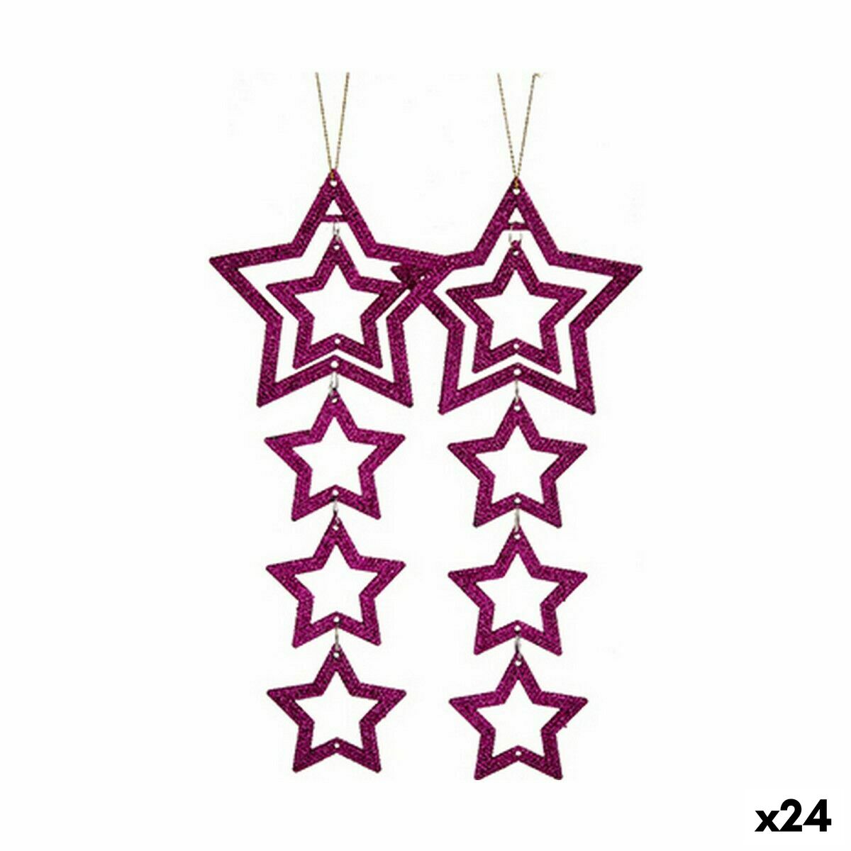 Juldekorationer Stjärna Fuchsia 19 x 0,2 x 23 cm (24 antal)