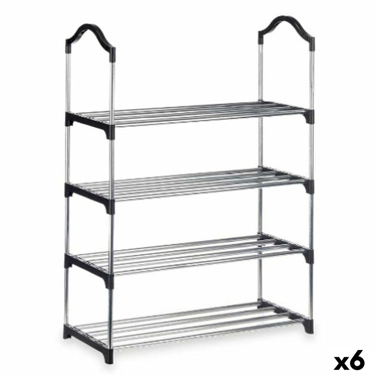 Skoställ Kipit 1063 Silvrig 76 x 26 x 58 cm 4 Hyllor