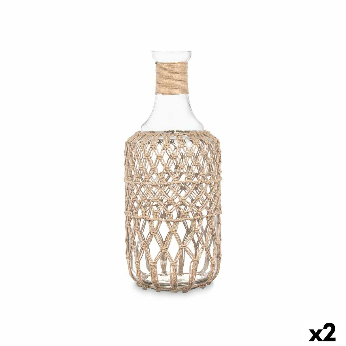 Flaska Transparent 19 x 48 cm Dekorations (2 antal)