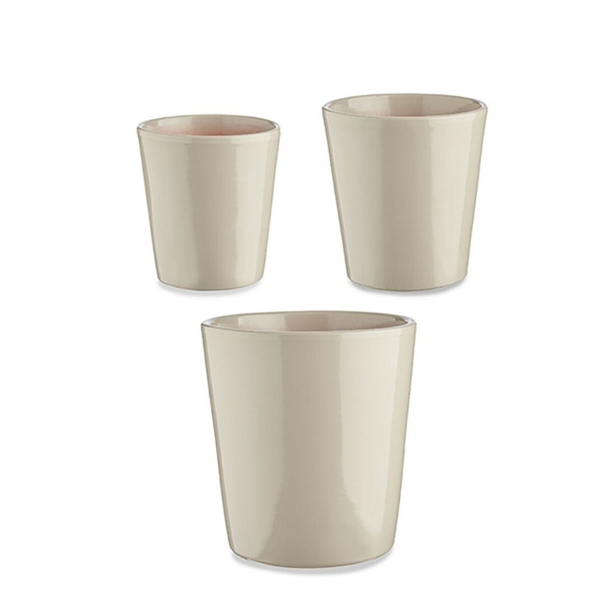 Krukset Ibergarden CONICO-7044 Grå Lera Cónica Ø 14 cm Ø 22 cm Ø 17 cm 3 Delar