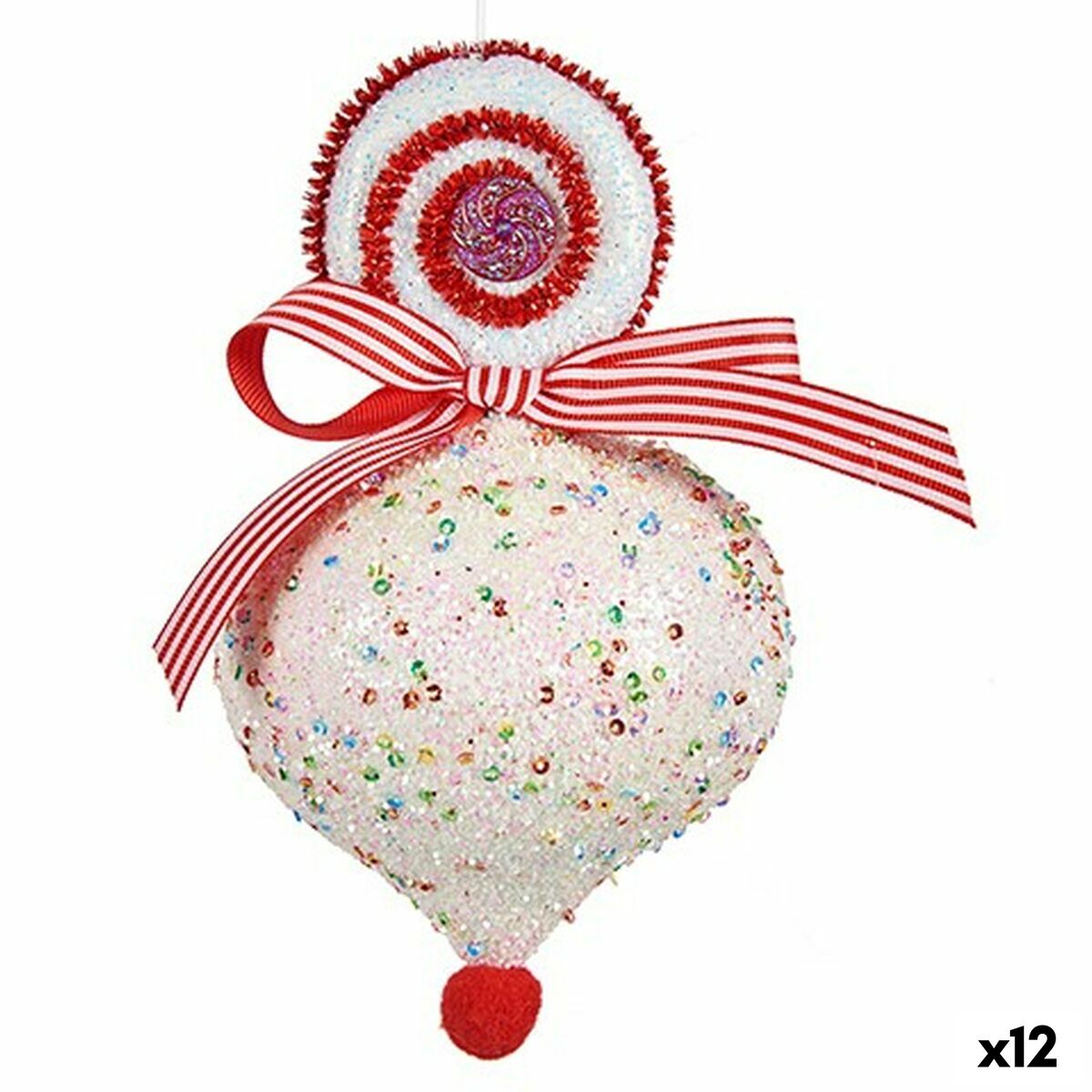 Julgranskula Tår Vit 11 x 17 x 11 cm (12 antal)