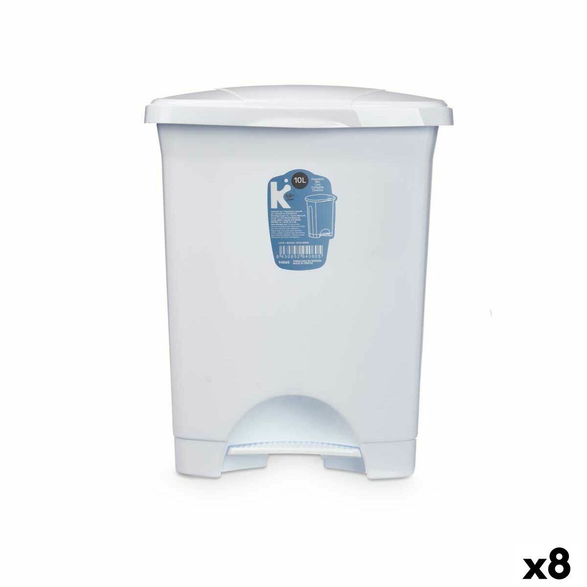 Pedalhink Vit Plast 10 L (8 antal)