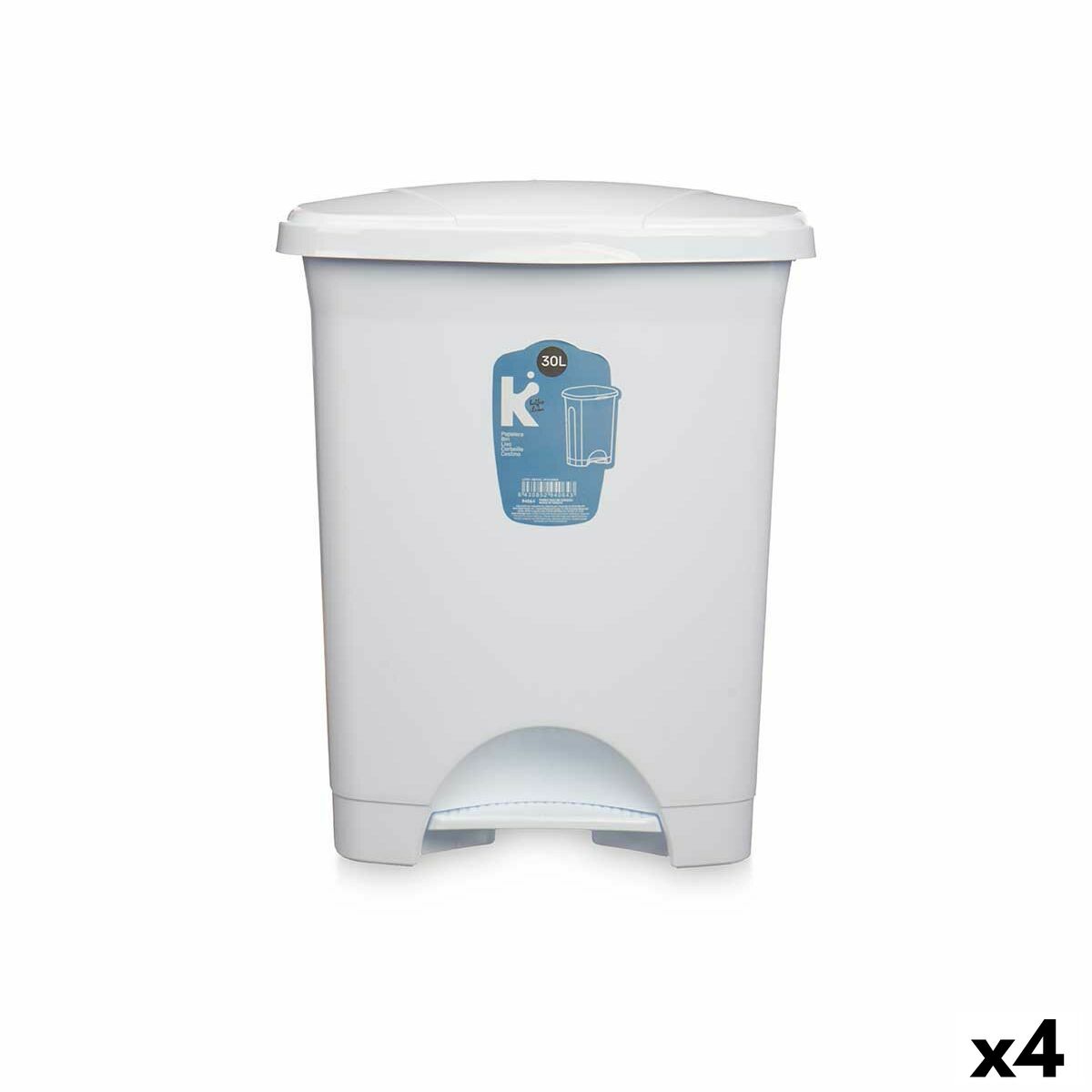 Pedalhink Vit Plast 30 L (4 antal)