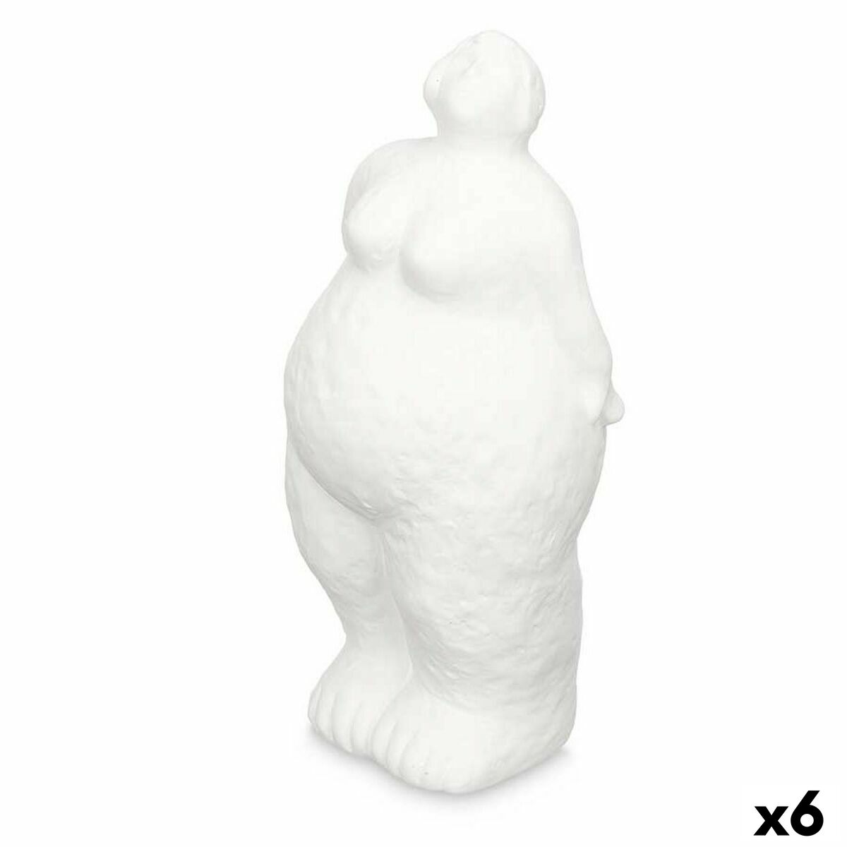 Prydnadsfigur Vit Dolomite 14 x 34 x 12 cm (6 antal) Kvinna Stående