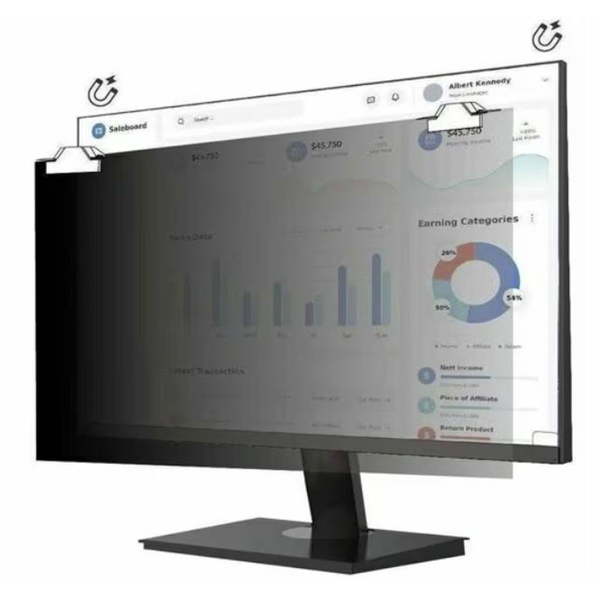 Sekretessfilter för datorskärm V7 PS23W9AM 23