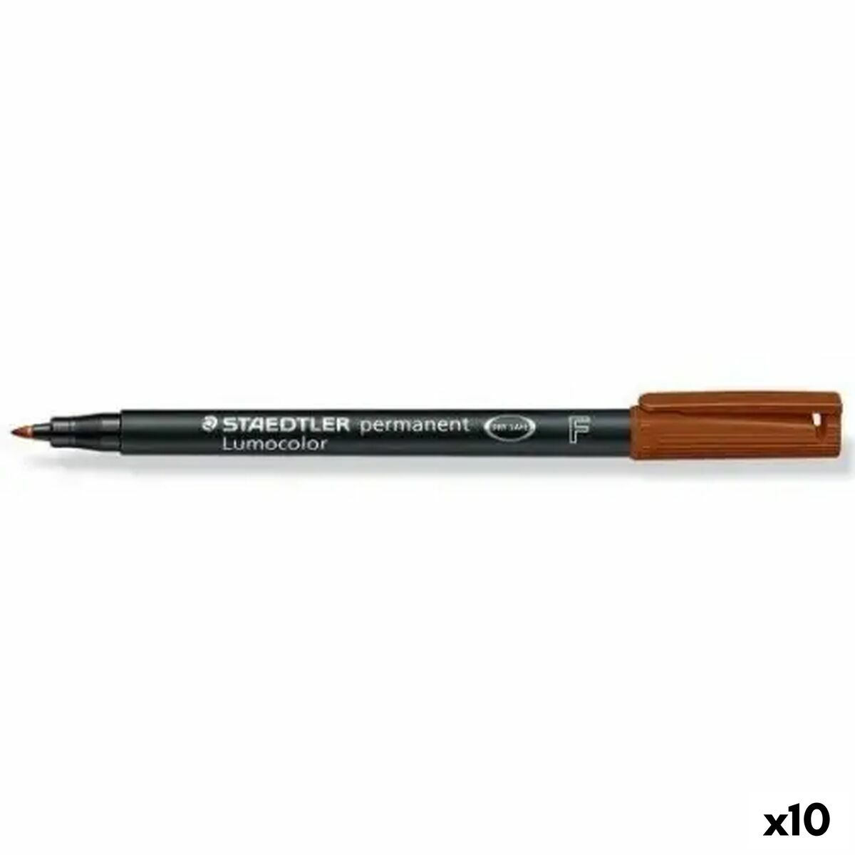 Permanent markörpenna Staedtler Lumocolor Brun (10 antal)